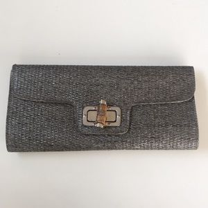 Gorgeous Grey Raffia Clutch